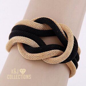 Knotted Black and Gold Bracelet Accessory